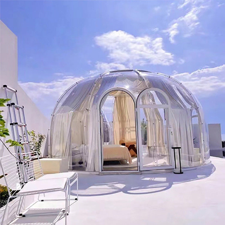 Isolação sadia alta luxuosa da barraca moderna da abóbada da bolha do recurso com luz do diodo emissor de luz