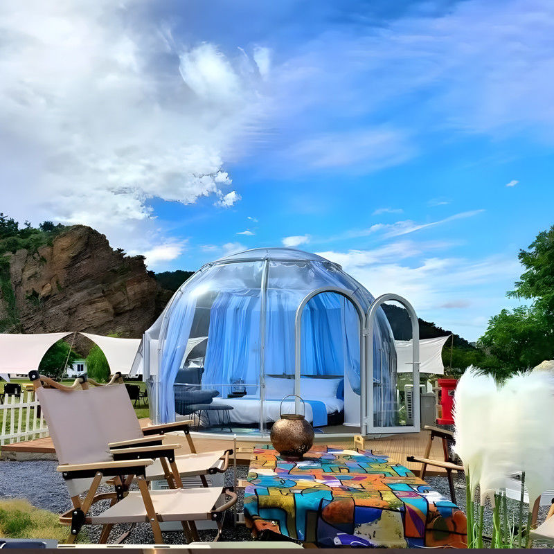 Casas pré-fabricadas de dom moderno de quarto de sol Casa de jardim Glamping Resort Tenda de dom