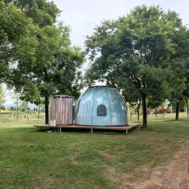 3m x 2.3m Tenda de bolhas de iglu Casa de cúpula de policarbonato com pacote de cartão de madeira