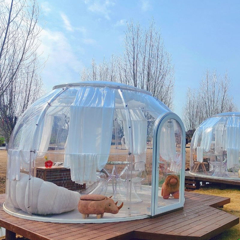3m x 2.3m Casa Clear Dome Igloo Tenda de bolhas com festas e eventos
