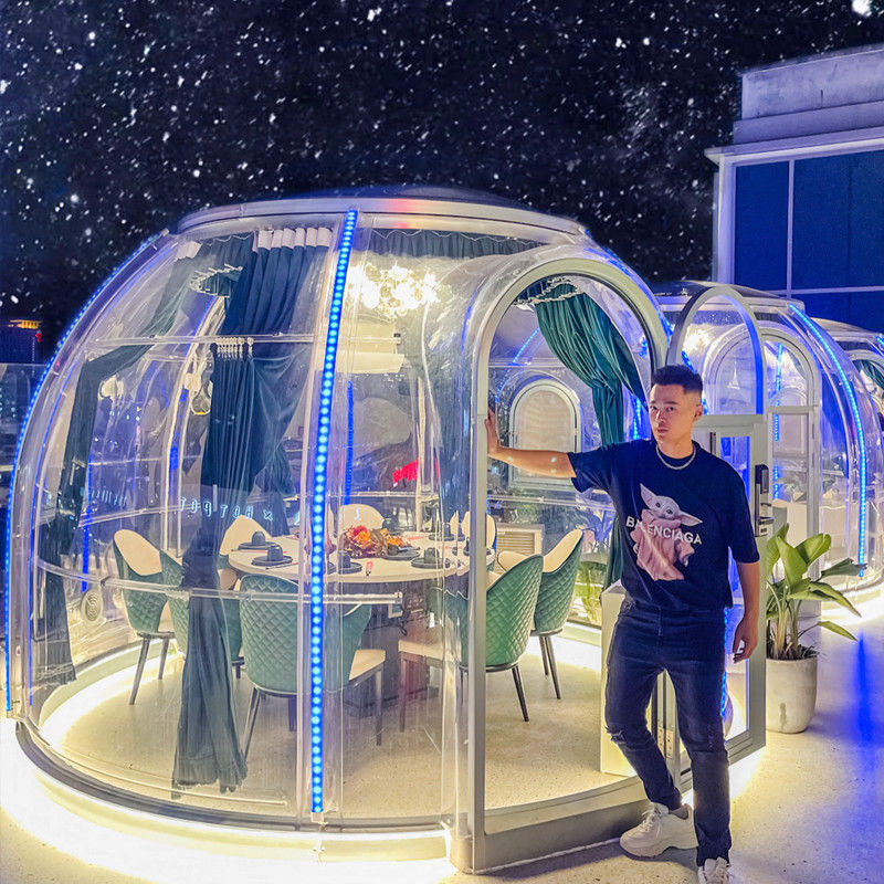 3m x 2.3m Casa Clear Dome Igloo Tenda de bolhas com festas e eventos