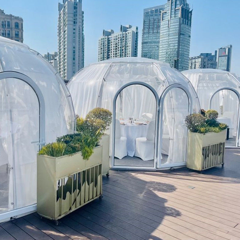 Tenda de exposição comercial ao ar livre Hotel Jardim Festa de luxo Glamping PC Inverno Geodésico Cúpula Tenda