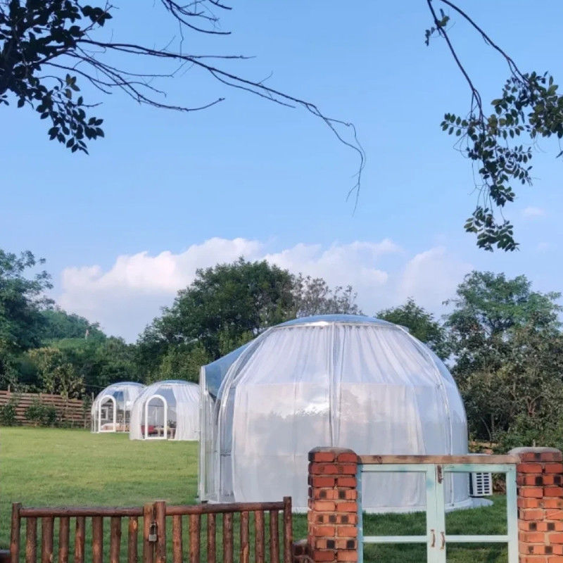 Tenda de exposição comercial ao ar livre Hotel Jardim Festa de luxo Glamping PC Inverno Geodésico Cúpula Tenda