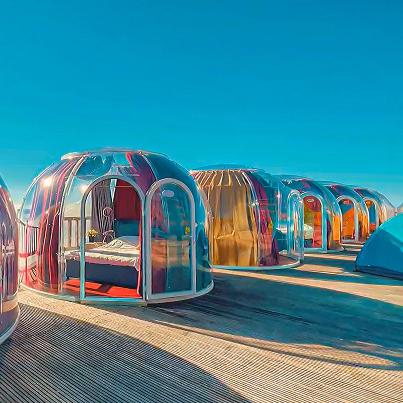 Tenda de exposição comercial ao ar livre Hotel Jardim Festa de luxo Glamping PC Inverno Geodésico Cúpula Tenda